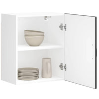 Pensile da Cucina-Mobile Cucina da Parete Lucca Nero in Legno Multistrato 593576