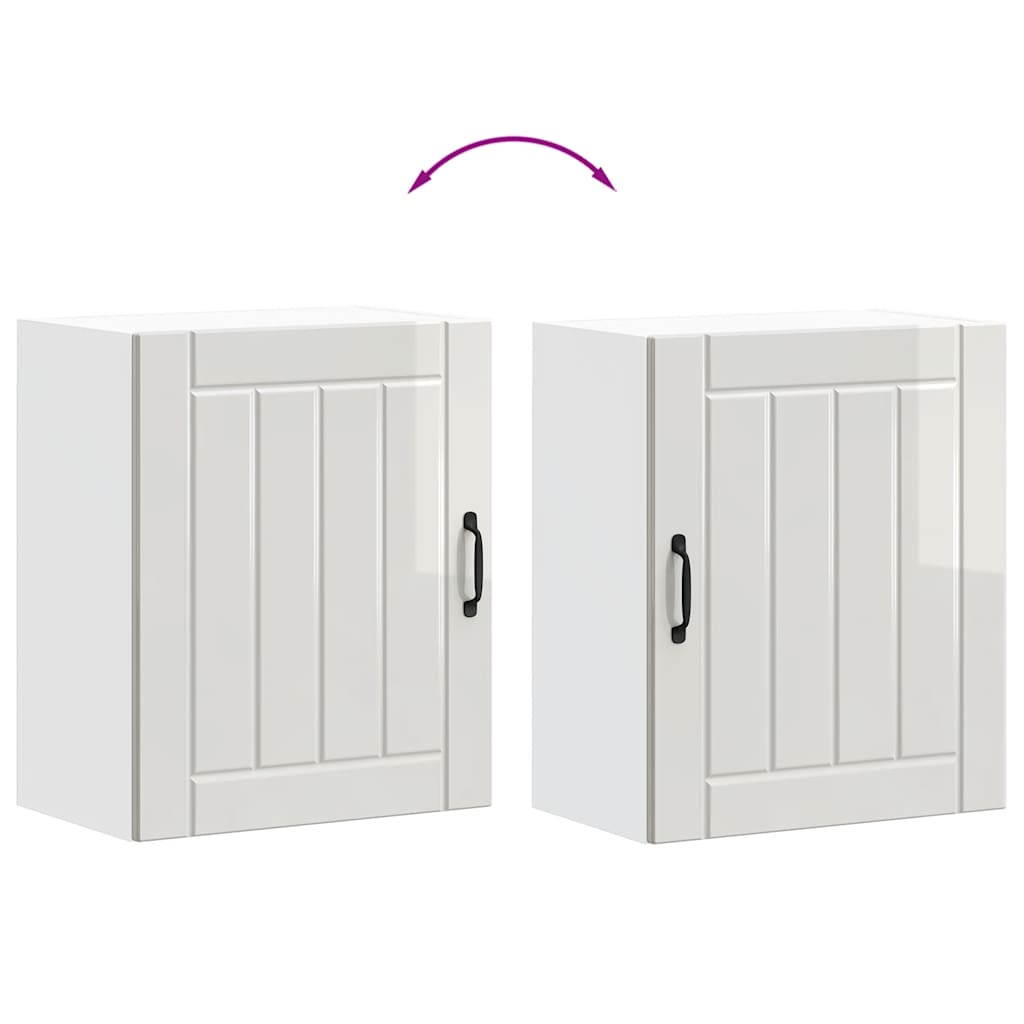 vidaXL Pensile da Cucina Lucca Bianco Lucido in Legno Multistrato