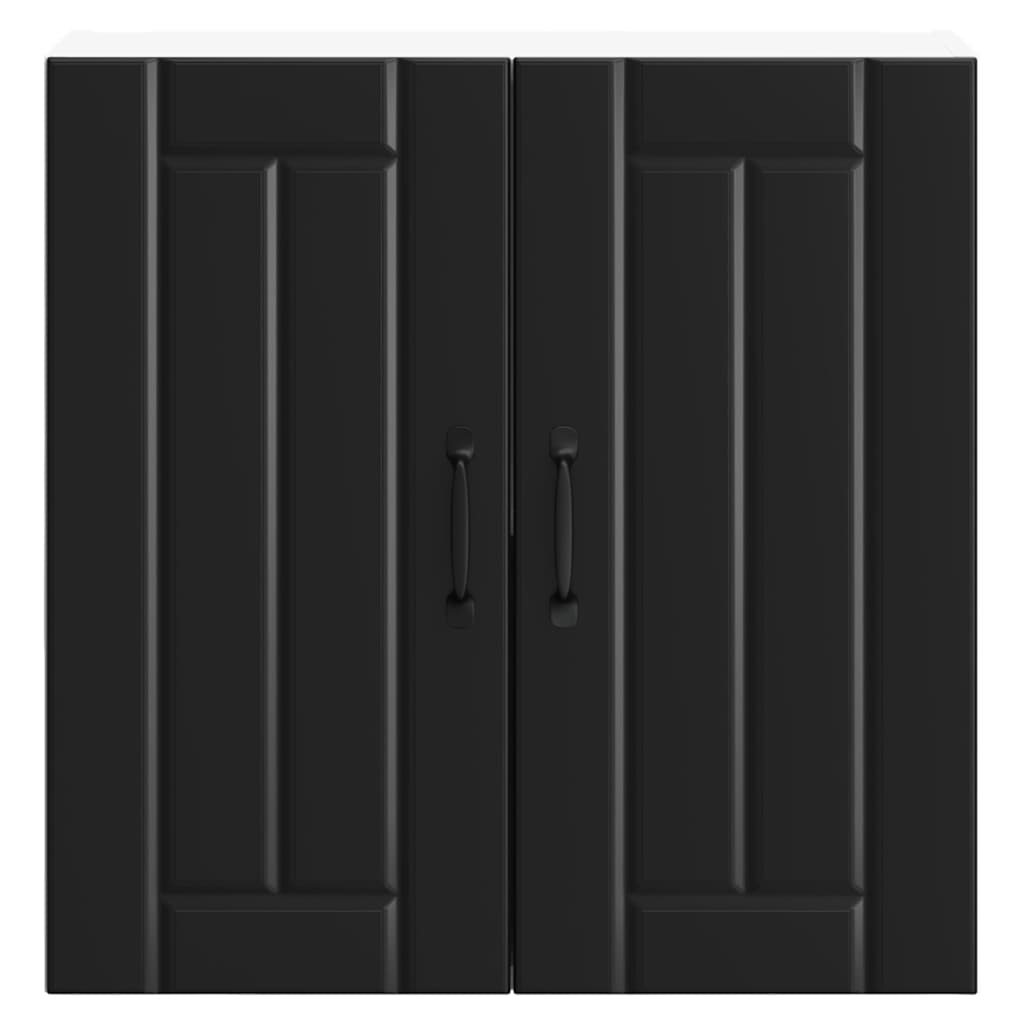 Pensile da Cucina-Mobile Cucina da Parete Lucca Nero in Legno Multistrato 805884