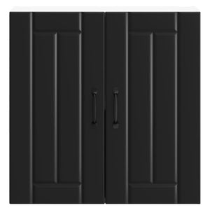 Pensile da Cucina-Mobile Cucina da Parete Lucca Nero in Legno Multistrato 805884