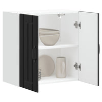 Pensile da Cucina-Mobile Cucina da Parete Lucca Nero in Legno Multistrato 805884