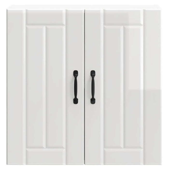 Pensile da Cucina-Mobile Cucina da Parete Lucca Bianco Lucido in Legno Multistrato 615553