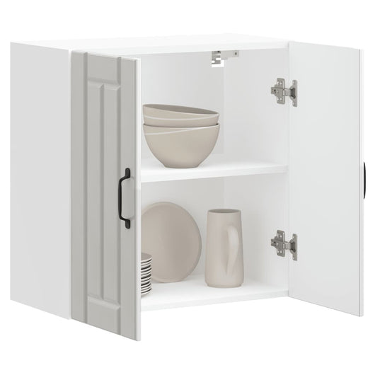 Pensile da Cucina-Mobile Cucina da Parete Lucca Bianco Lucido in Legno Multistrato 615553