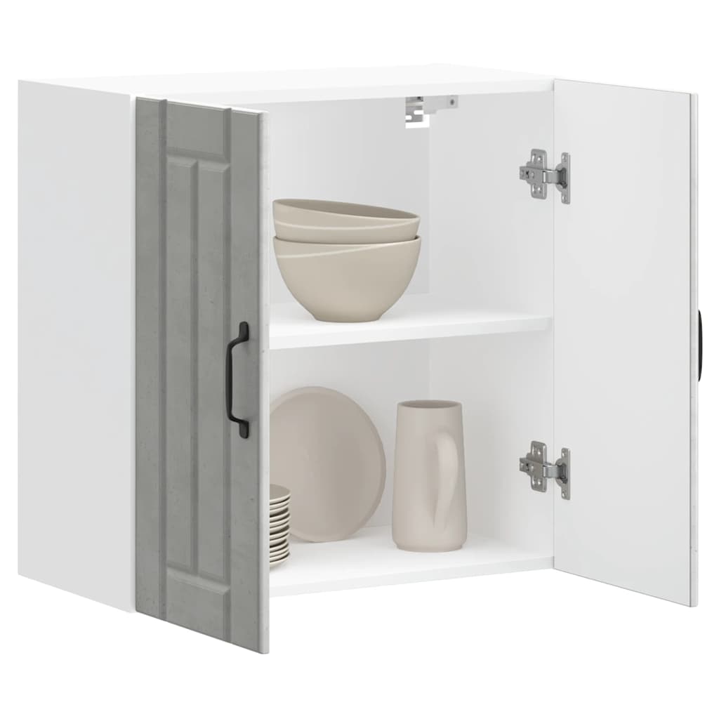 Pensile da Cucina-Mobile Cucina da Parete Lucca Grigio Cemento in Legno Multistrato 851887