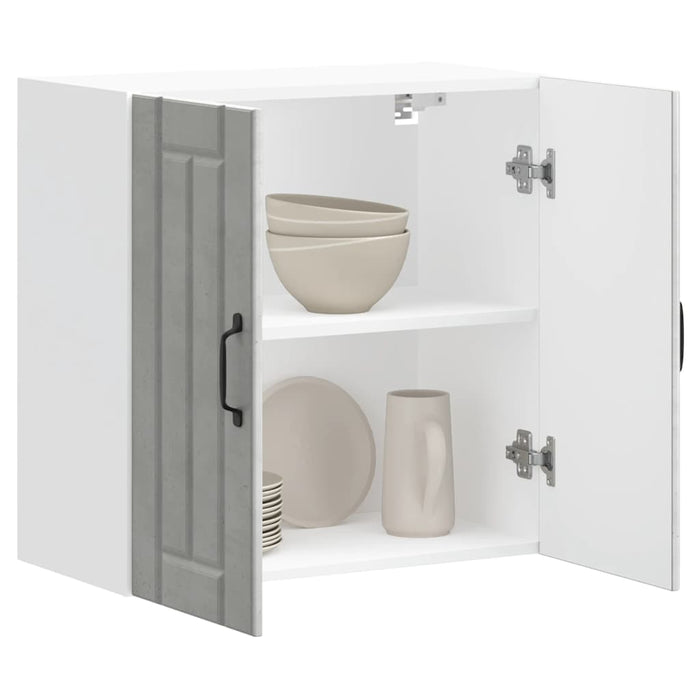 Pensile da Cucina-Mobile Cucina da Parete Lucca Grigio Cemento in Legno Multistrato 851887