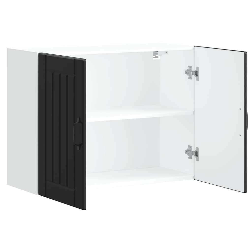 vidaXL Pensile da Cucina Lucca Nero in Legno Multistrato