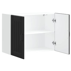 vidaXL Pensile da Cucina Lucca Nero in Legno Multistrato