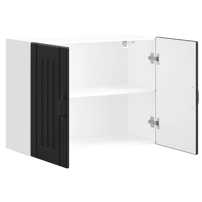 vidaXL Pensile da Cucina Lucca Nero in Legno Multistrato