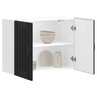 Pensile da Cucina-Mobile Cucina da Parete Lucca Nero in Legno Multistrato 262335