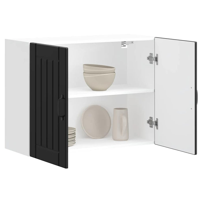 vidaXL Pensile da Cucina Lucca Nero in Legno Multistrato