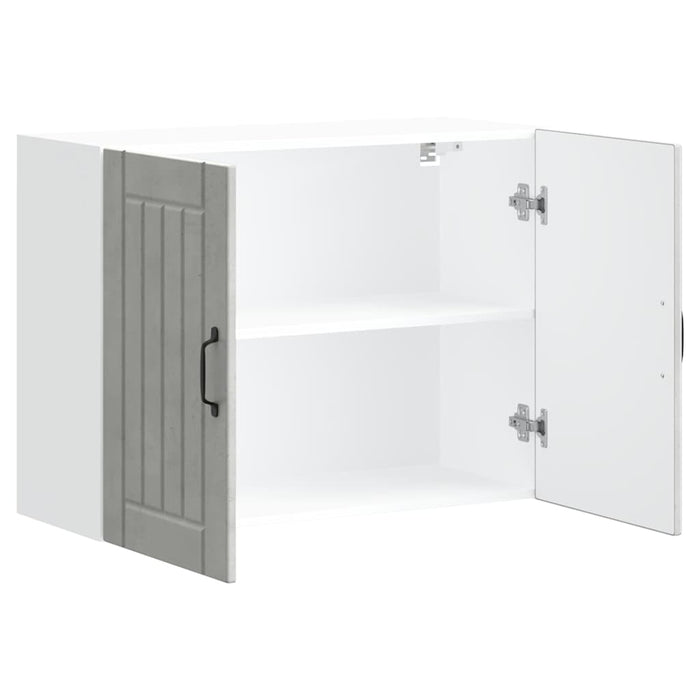 Pensile da Cucina-Mobile Cucina da Parete Lucca Grigio Cemento in Legno Multistrato 645088