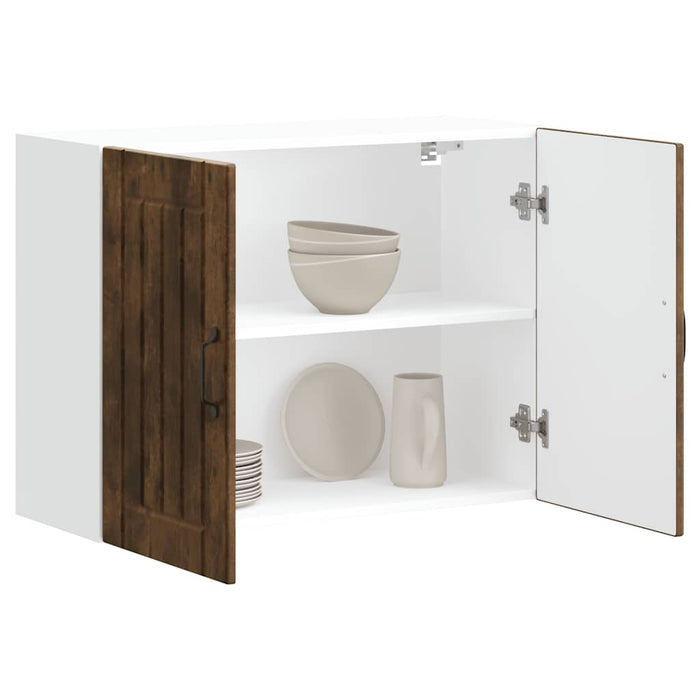 Pensile da Cucina-Mobile Cucina da Parete Lucca Rovere Fumo in Legno Multistrato 549799