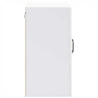 Pensile da Cucina con Porta in Vetro-Mobile Cucina da Parete Lucca Bianco Truciolato 840670