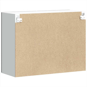 Pensile da Cucina con Porta in Vetro-Mobile Cucina da Parete Lucca Nero Truciolato 659610