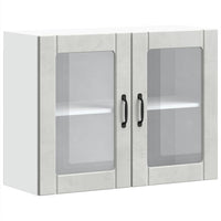 Pensile da Cucina con Porta in Vetro Lucca Grigio Cemento 853851