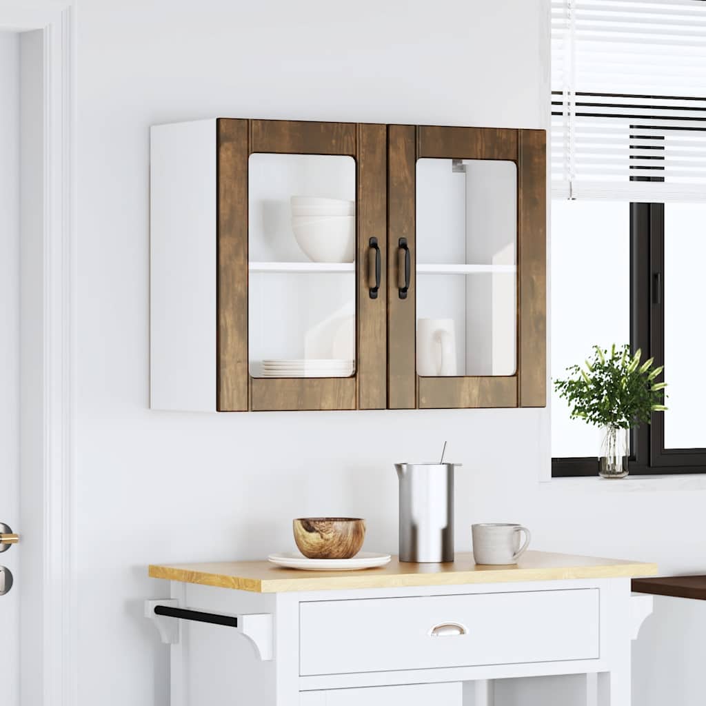 Pensile da Cucina con Porta in Vetro Lucca Rovere Fumo 853852