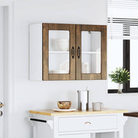Pensile da Cucina con Porta in Vetro Lucca Rovere Fumo 853852