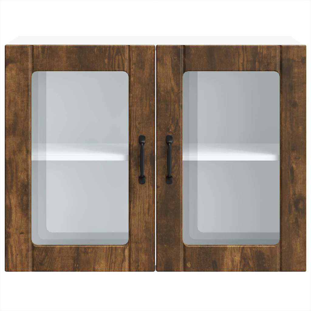 Pensile da Cucina con Porta in Vetro Lucca Rovere Fumo 853852