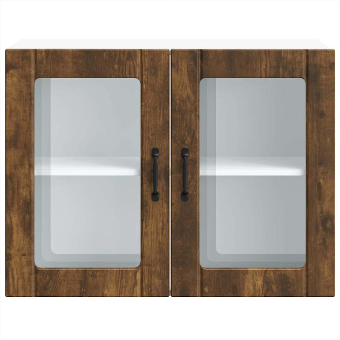 Pensile da Cucina con Porta in Vetro Lucca Rovere Fumo 853852