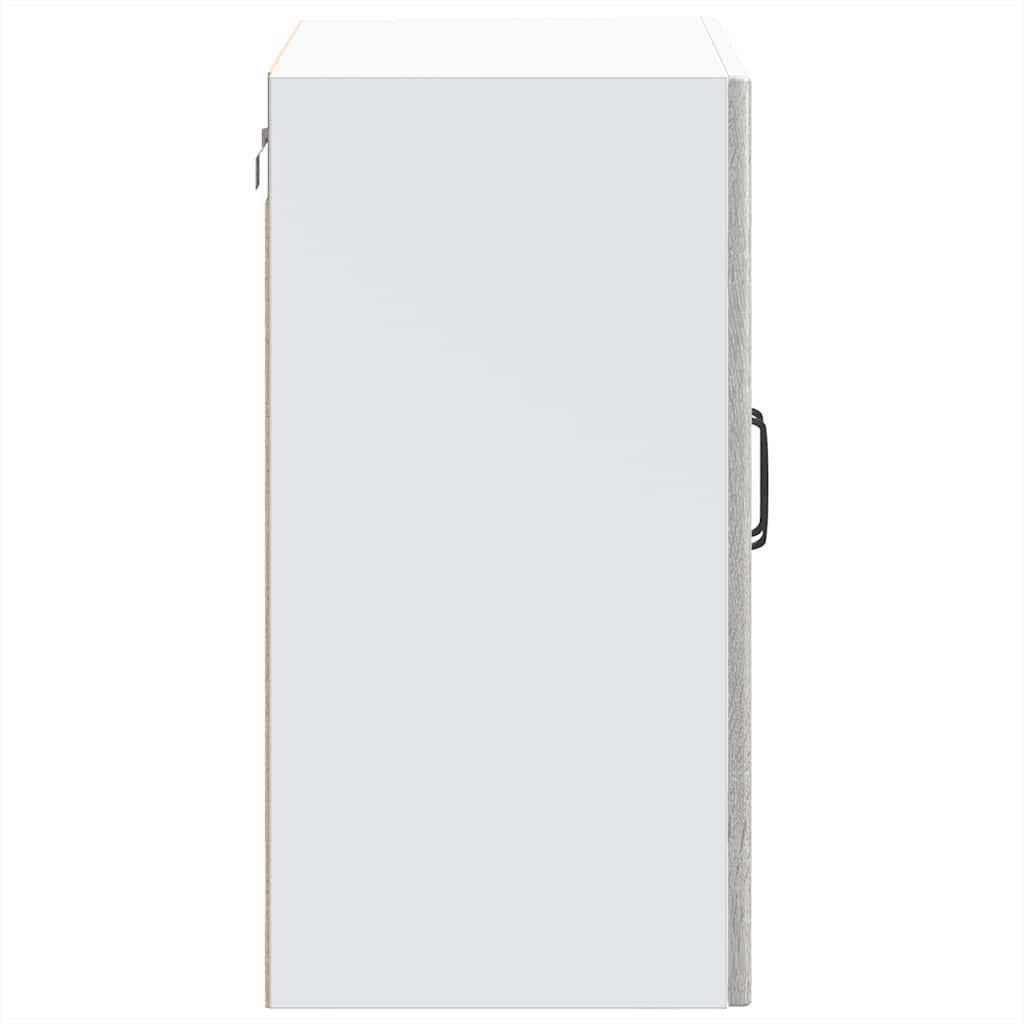 Pensile da Cucina con Porta in Vetro-Mobile Cucina da Parete Lucca Grigio Sonoma 277559