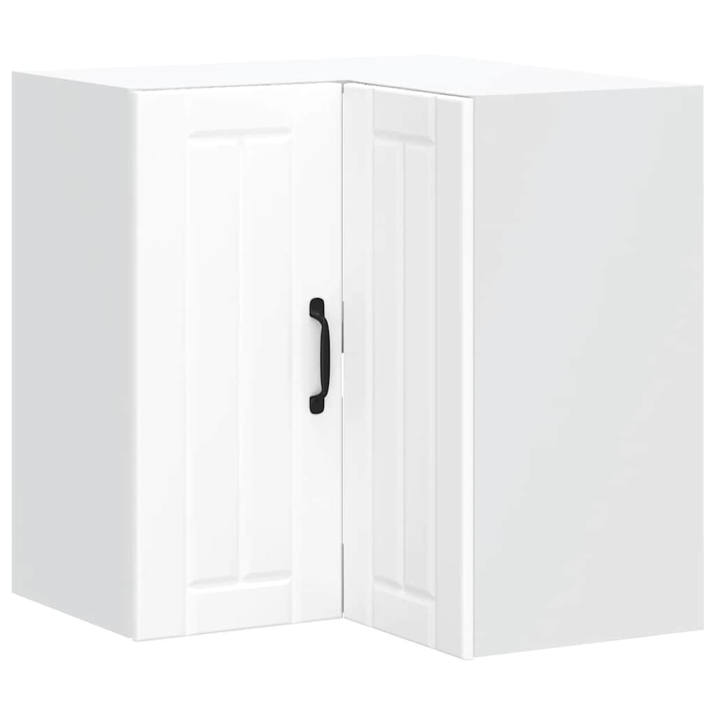 Pensile da Cucina ad Angolo-Mobile Cucina da Parete Lucca Bianco in Legno Multistrato