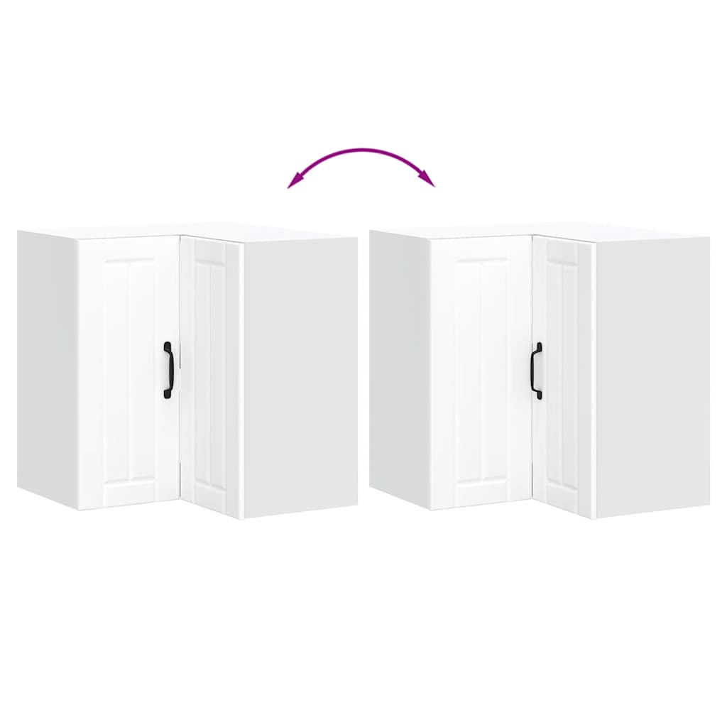 vidaXL Pensile da Cucina ad Angolo Lucca Bianco in Legno Multistrato