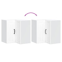 Pensile da Cucina ad Angolo-Mobile Cucina da Parete Lucca Bianco in Legno Multistrato