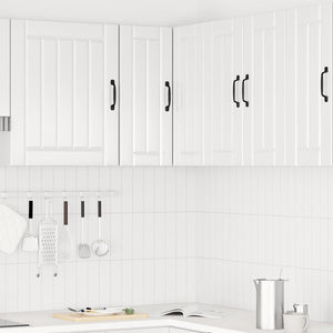 Pensile da Cucina ad Angolo-Mobile Cucina da Parete Lucca Bianco Lucido in Truciolato