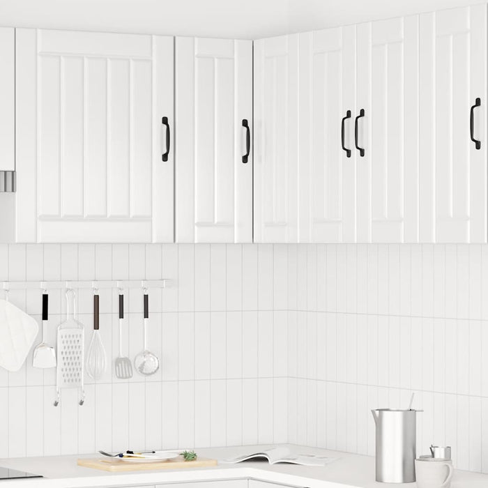 Pensile da Cucina ad Angolo-Mobile Cucina da Parete Lucca Bianco Lucido in Truciolato