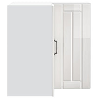 Pensile da Cucina ad Angolo-Mobile Cucina da Parete Lucca Bianco Lucido in Truciolato