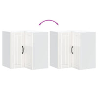 Pensile da Cucina ad Angolo-Mobile Cucina da Parete Lucca Bianco Lucido in Truciolato