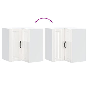 Pensile da Cucina ad Angolo-Mobile Cucina da Parete Lucca Bianco Lucido in Truciolato