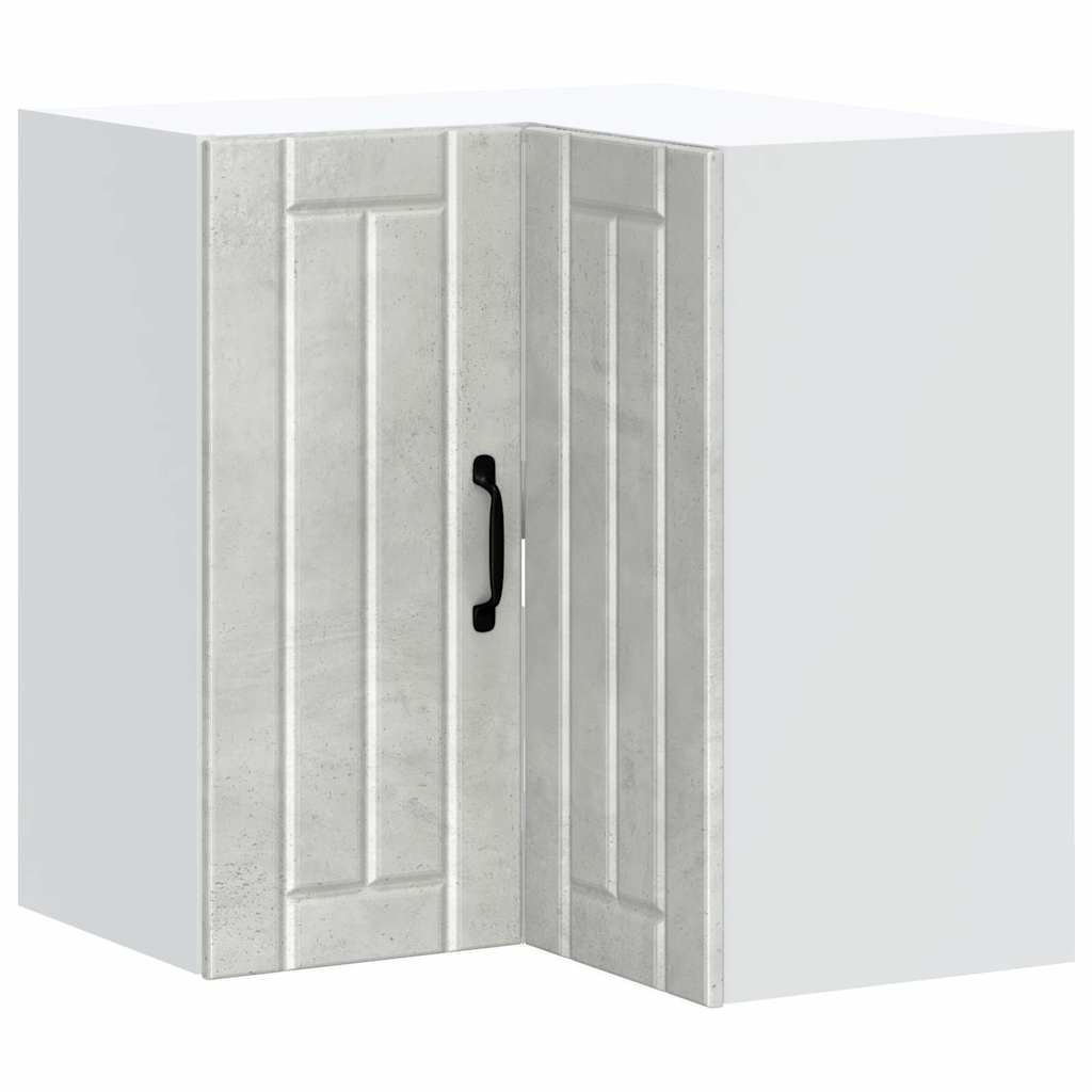 Pensile da Cucina ad Angolo-Mobile Cucina da Parete Lucca Grigio Cemento in Truciolato