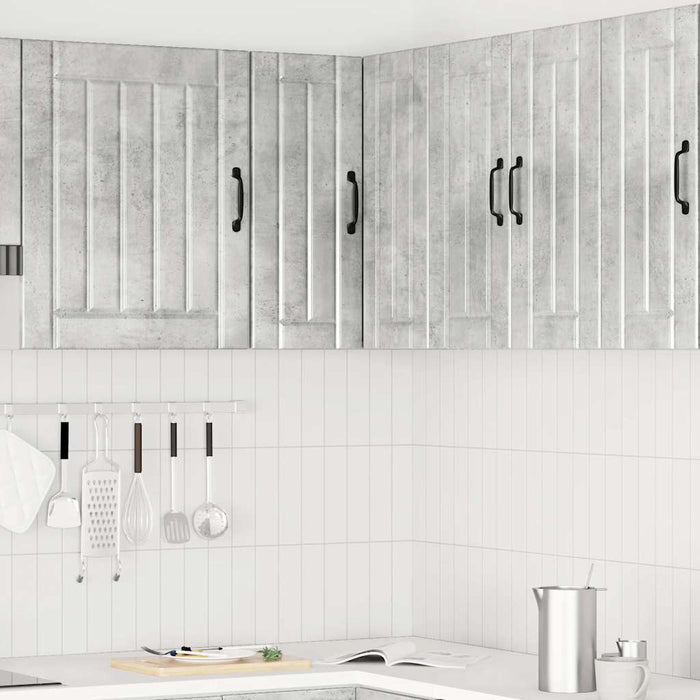 Pensile da Cucina ad Angolo-Mobile Cucina da Parete Lucca Grigio Cemento in Truciolato