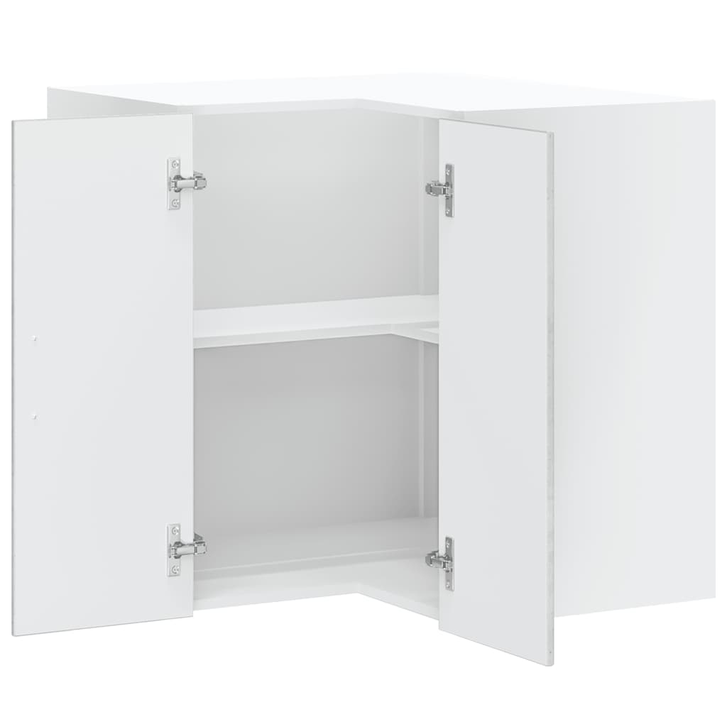 Pensile da Cucina ad Angolo-Mobile Cucina da Parete Lucca Grigio Cemento in Truciolato