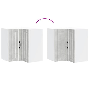 vidaXL Pensile da Cucina ad Angolo Lucca Grigio Cemento in Truciolato