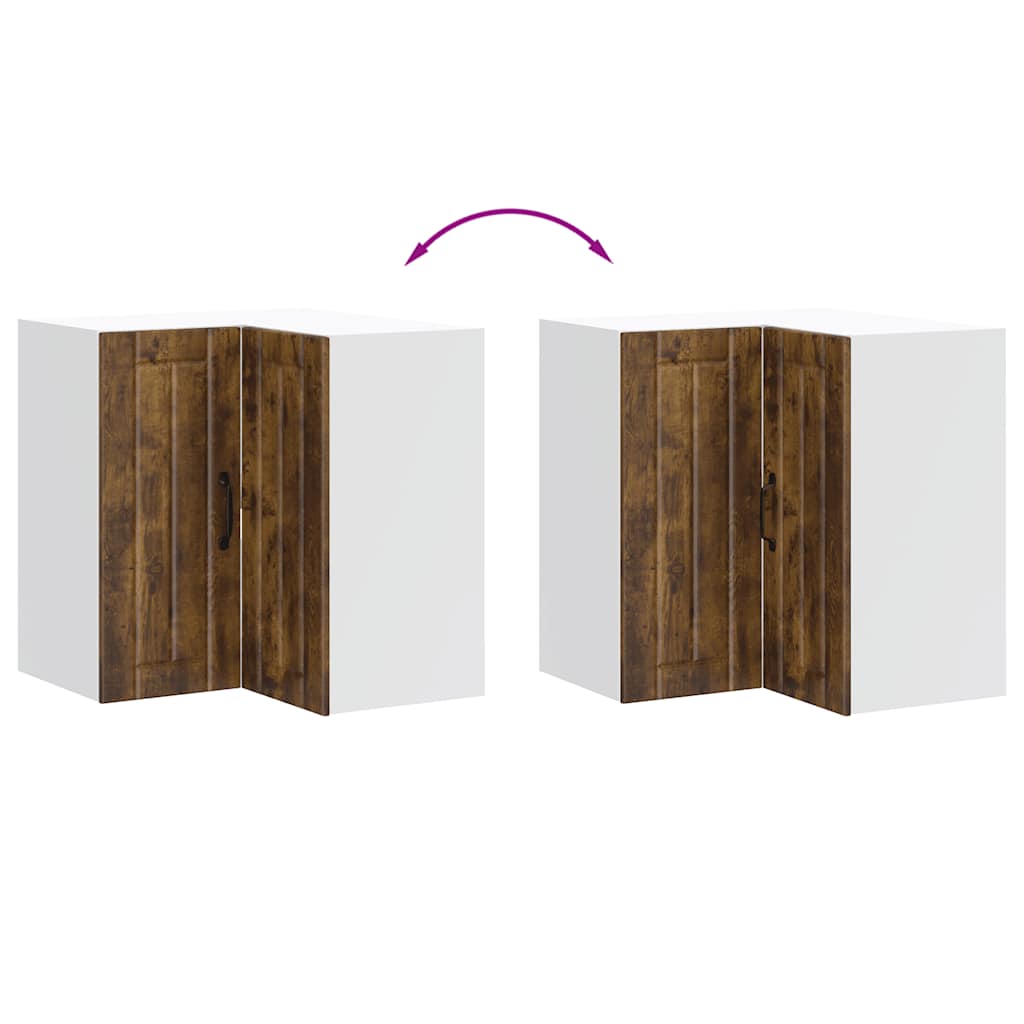 Pensile da Cucina ad Angolo Lucca Rovere Fumo Legno Multistrato 853862