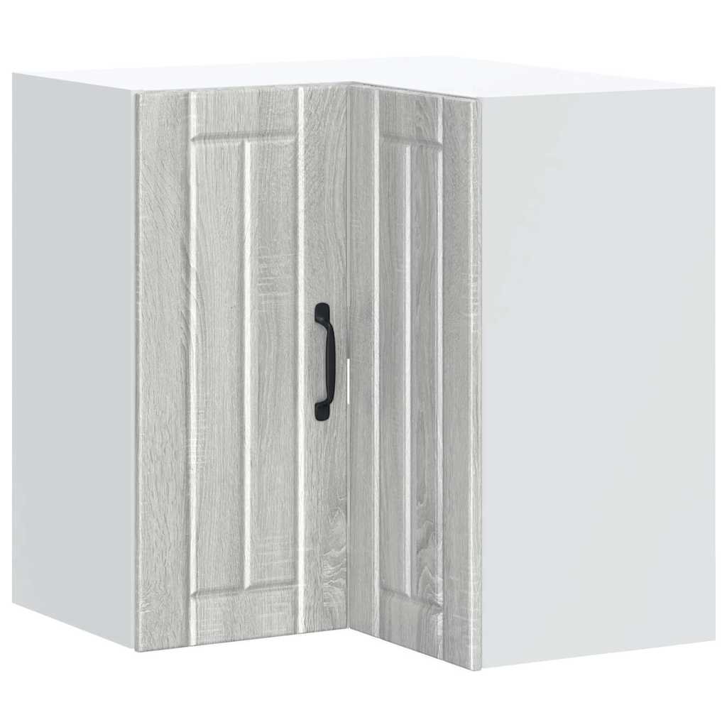 Pensile da Cucina ad Angolo-Mobile Cucina da Parete Lucca Grigio Sonoma in Truciolato