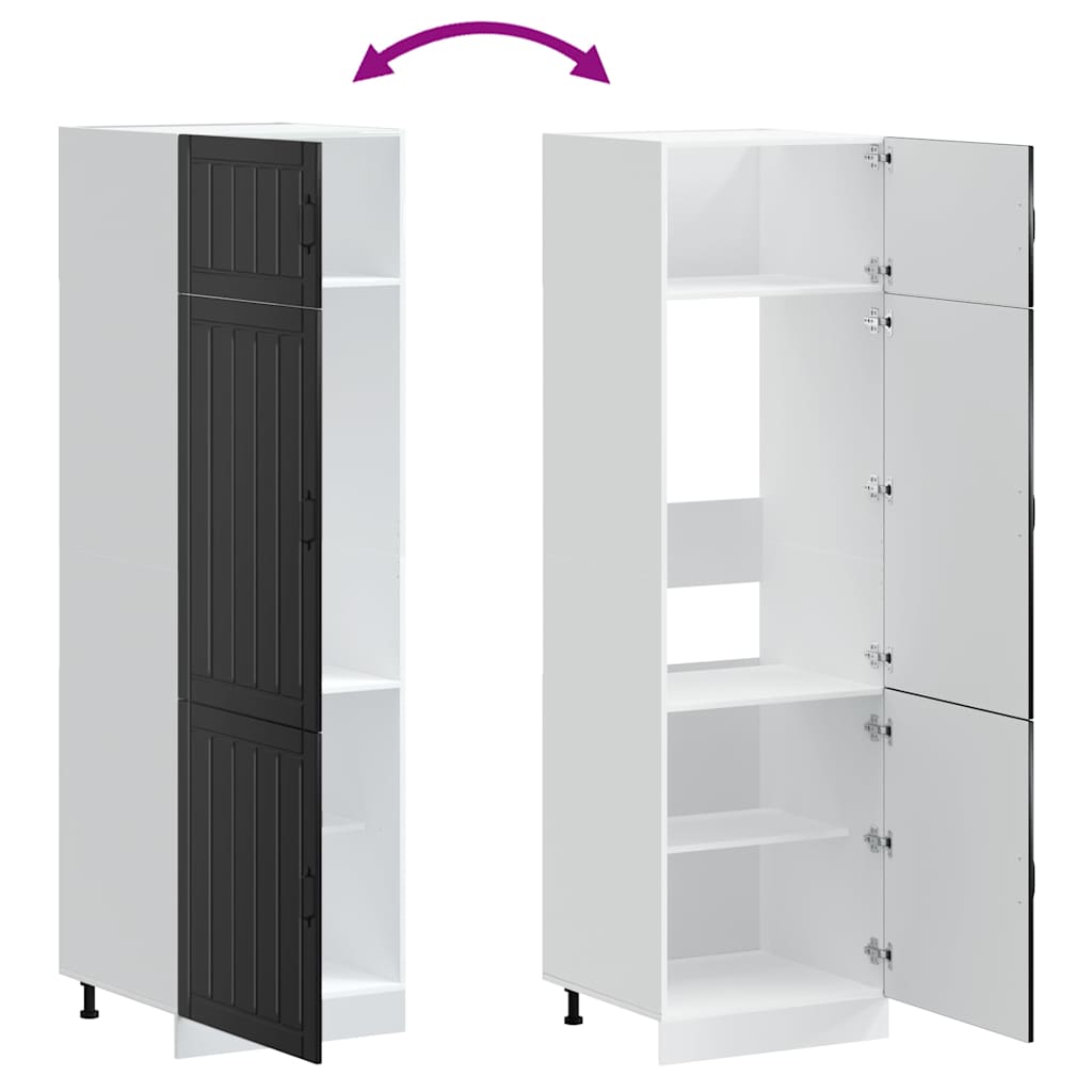 vidaXL Armadio da Cucina Lucca Nero in Legno Multistrato