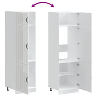 Armadio da Cucina-Credenza da Cucina Lucca Bianco Lucido in Legno Multistrato