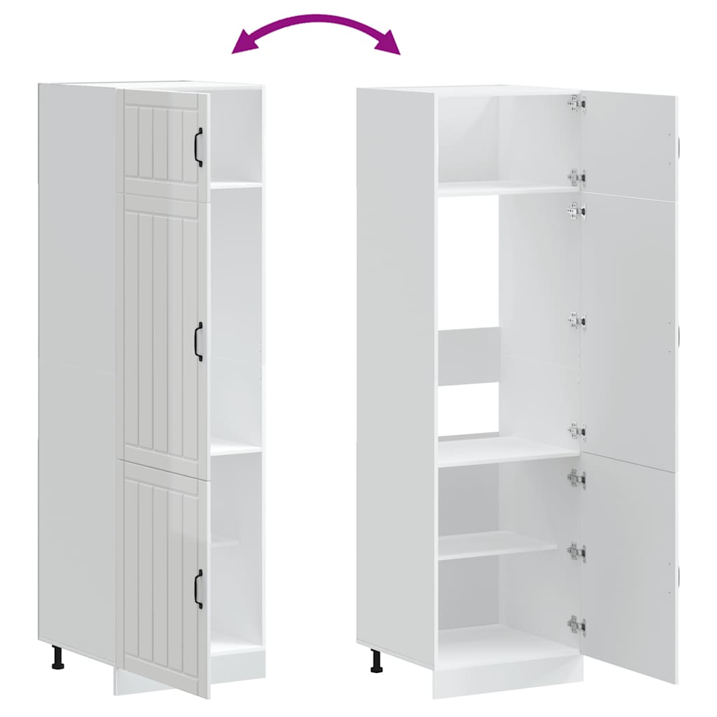 Armadio da Cucina Lucca Bianco Lucido in Legno Multistrato 853869