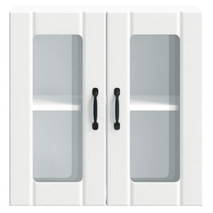 vidaXL Pensile da Cucina con Porta in Vetro Lucca Bianco Truciolato