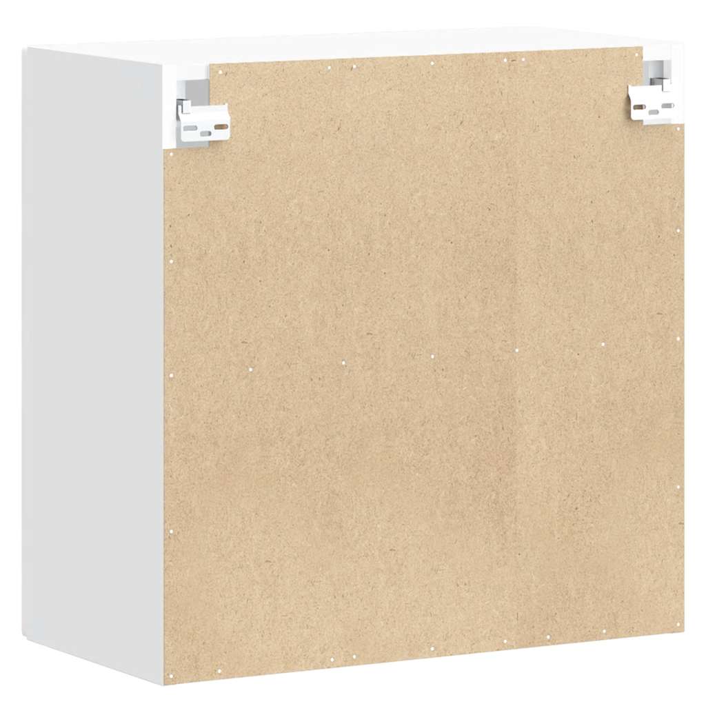 vidaXL Pensile da Cucina con Porta in Vetro Lucca Bianco Truciolato