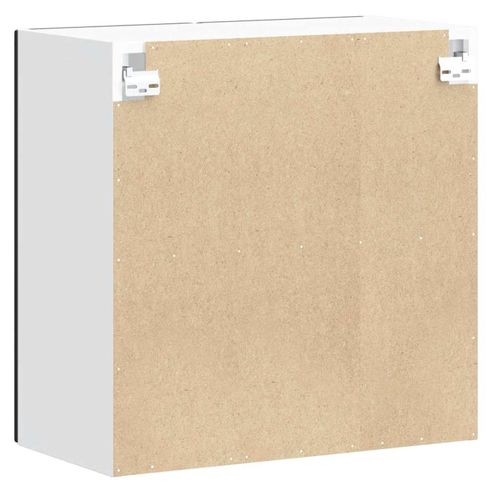 Pensile da Cucina con Porta in Vetro Lucca Nero Truciolato 853908