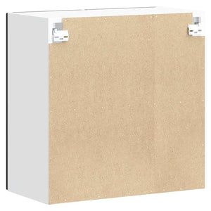 Pensile da Cucina con Porta in Vetro-Mobile Cucina da Parete Lucca Nero Truciolato 842658