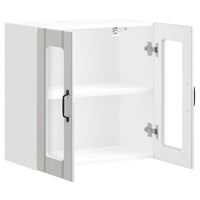 Pensile da Cucina con Porta in Vetro Lucca Bianco Lucido 853909