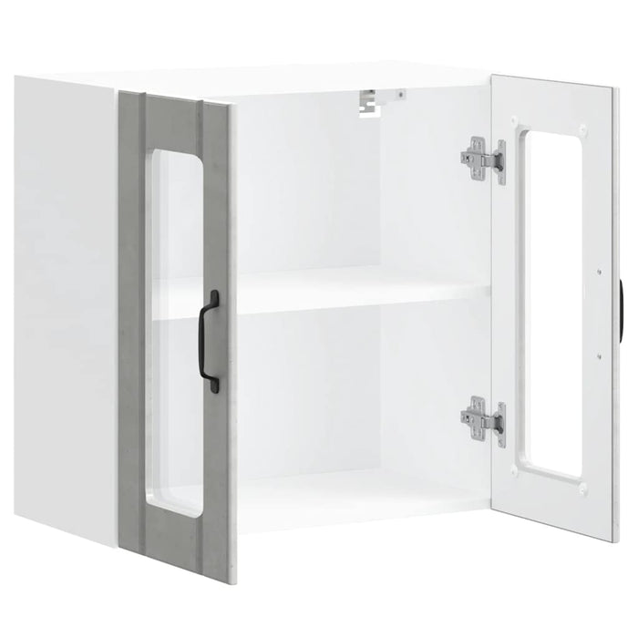 vidaXL Pensile da Cucina con Porta in Vetro Lucca Grigio Cemento