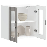 vidaXL Pensile da Cucina con Porta in Vetro Lucca Grigio Sonoma