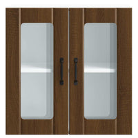 Pensile da Cucina con Porta in Vetro Lucca Rovere Marrone 853914