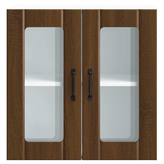 Pensile da Cucina con Porta in Vetro Lucca Rovere Marrone 853914